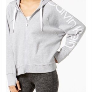 NWT calvin klein grey zip up hoodie